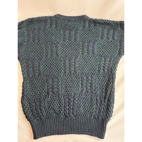 Allen Lolly Nottingham England Men's Cable-knit Pullover Sweater Large Navy/Grn - Picture 3 of 10